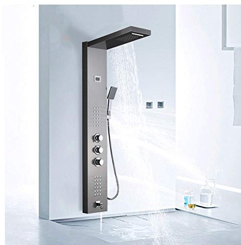 Wieoc Termostático Ducha Columna Cascada Cascada Panel de ducha con jets Tub Spout Shower Ducha Torre de la Torre Columna