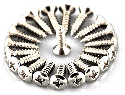 Guitar Anatomy Scratchplate Pickguard Screws Chrome x12