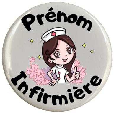 badge broche infirmière personnalisable