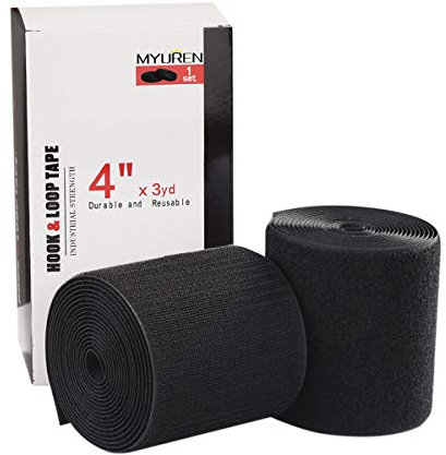 MYUREN Nastro Gancio e Anello da Cucire Non Adesivo Hook & Loop Striscia (2.7m x 10cm,Nero)