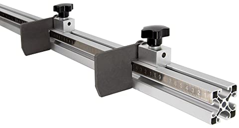 SCHMIDT systemprofile Längenanschlag B 2m Aluminium-Profil Säge-Anschlag Rechts-Links Maßband 2x Ablängklappe