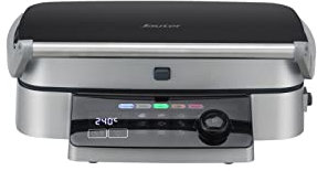 Sauter GRILS2100 - Grill - 2100W - Température 180-240°C - Ouverture 180° - Surface de cuisson : 39x21cm - Silver