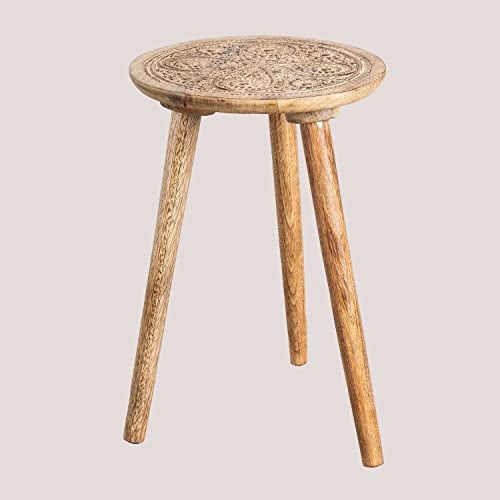 SKLUM Runder Beistelltisch aus Mangoholz (Ø30 cm) Nanup Mango-Holz