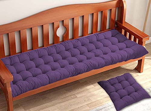 Gepolstertes Gartenbankkissen 2/3 Sitzbankkissen 80/100/120 cm 140 x 40 cm, rechteckiges Baumwollkissen für drinnen und draußen, Liegestuhlschaukeln