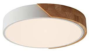 LuFun 24W Moderne Holzdeckenleuchte, LED-Deckenleuchten, runde Deckeneinbauleuchte für Wohnzimmer Küche Esszimmer Flur Büro, Ø30cm * 5cm, 4000K Natürliches Licht