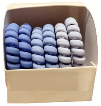 6 STÜCKE Farbe Mattiert Telefonkabel Haarband Mädchen Gebundenes Haar Kopf Seil Elastische Krawatte Haar Langlebiges Gummiband Haarseil Kopfbedeckung, Blau