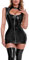 SEAUR Catsuit Damen Wetlook Unterwäsche Frauen Offener Nacken Sexy Lack Leder Exklusives Clubwear Club Enge Glänzend Kleid Kleider Playsuit Einteiler