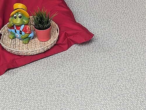 PVC Bodenbelag Vinylboden in silber grauen Kästchen, DIN-A4 Musterstück