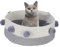 Relaxdays Cesta de algodón para Gatos Katzenbett, Katzen & kleine Hunde, HxD: 16,5 x 41 cm, Bommeln, Baumwolle, geflochtener Katzenkorb, grau/weiß