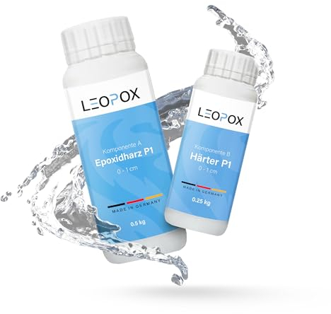 LEOPOX Epoxidharz mit Härter I Gießharz für 0-1cm Epoxy Premiumqualität Kunstharz