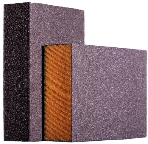 YoiYee Light Medium Grade Hand Sanding Block (150 grit), Wet and Dry Sponges Sandpaper, Flexible Sand Cube, Polishing Abrasive Foam Pads for Wood/Metal/Plaster Wall/Car/modelling, 2 Pack