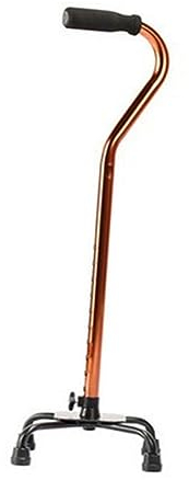 Gatuida Bronzefarbener Vierbein Aluminiumlegierung Gehstock Für Senioren Und Behinderte rutschfest Mit Komfortablem Griff Und Stabilem Stand Leichte Gehhilfe Für Ältere Menschen Und Herren