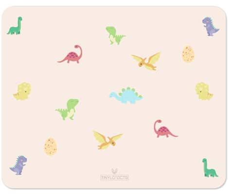 TINYLOADERS Platzdeckchen, Platzmatte, Tischset, Placemat, Unterlage in kinderfreundlichem Design in vielen Farben und Motiven, frei von BPA, 43 cm x 34 cm, Dinosaur