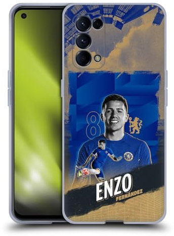 Head Case Designs Offizielle Chelsea Football Club Enzo Fernández 2023/24 Erstes Team Soft Gel Handyhülle Hülle kompatibel mit Oppo Reno5 5G / Find X3 Lite