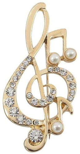WRITWAA Metallbesatz Musiknotenbrosche Musiknotenstift Anstecknadel Mit Musiknoten Goldene Broschennadeln Für Frauen Boutonniere-anstecknadel Violinschlüssel-brosche Brasi Damen Kristall