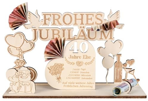 MINISONA Rubinhochzeit Geschenk,40 Hochzeitstag Geschenk,Geschenke zum 40 Hochzeitstag,40 Hochzeitstag,Rubinhochzeit Deko,40 Jahrestag Geschenk für Ihn/Sie/Paare