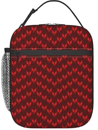 Bolsas de almuerzo con diseño de cola de sirena roja con impresión 3D, lonchera térmica fría reutilizable, contenedor de alimentos a prueba de fugas para niños, adolescentes, trabajo escolar
