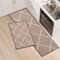 LY4U Juego de 2 Alfombras de Cocina, Alfombrillas de Cocina Lavables, Corredera Antideslizante, Alfombrilla Absorbente para Entrada y Decoración del Hogar de Oficina, 50x80+50x150cm, Caqui