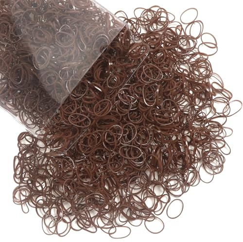 TUUXI Brown Elastics Hair Bands 1500 Pcs Minil Hair Rubber Bands No Damaged Hair Elastics Ties Hair Accessories for Women Braids
