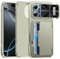 CENMASO for iPhone 16 Pro Wallet Case with Card Holder(4-5 Cards), [with RFID Blocking & Camera Cover] Stylish Silicone Shockproof Wallet Case for Women Men for iPhone 16 Pro (Natural Titanium)