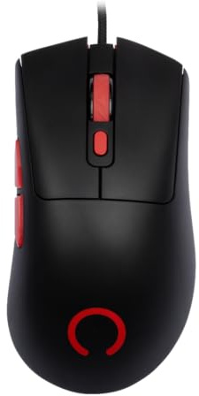 Konix Souris Gaming Filaire Warlock Ultra légère 61 g pour PC - 6 Niveaux DPI - Vitesse 150 cm/s - Accélération 20 g - Câble tressé - Noir
