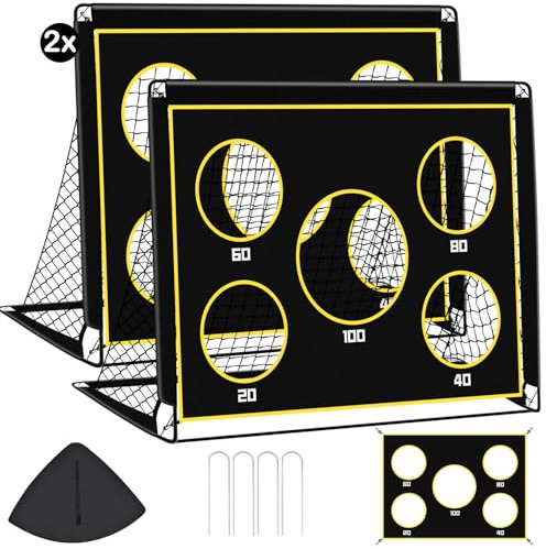 EXTFANS 2er Fußballtor Kinder Set, Fussballtore für Garten Kinder, 120 * 90 * 90cm kleine Fussball-Tor Leichter aufbau, Fussballtore für den Garten oder Park