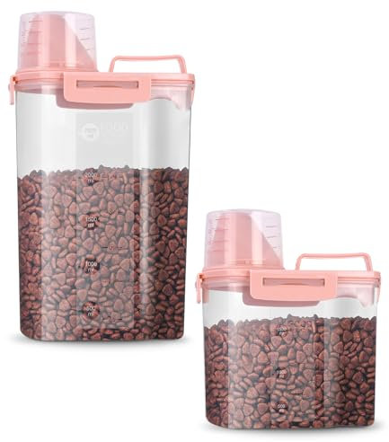 jutyum 2 Contenedor Comida Perro 3+1.7L, Dosificador Detergente Lavadora, Botes Cocina Almacenaje, Almacenaje Cocina, Contenedor Pienso Perros, Botes Hermeticos Cocina, Recipientes para Alimentos