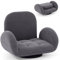 COSTWAY Chaise de Sol Pivotante, Chaise de Jeu Pliante avec Dossier et Accoudoirs Réglables, Fauteuil de Sol Inclinable, Fauteuil de Sol Pliant et Pivotant, pour TV, Lecture, Jeux Vidéo, Gris