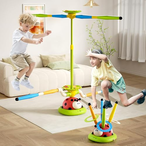 JOY SPOT! Indoor Outdoor Spiele für Kinder, Raketen Spielzeug, Springseil, Wurfspiele, Gartenspielzeug für Kindergeburtstag Geschenke, Outdoor Spielzeug ab 4-12 Jahren