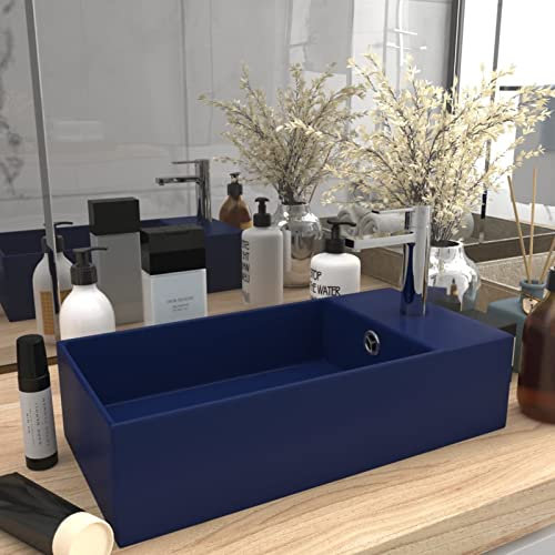 Gecheer Lavandino con Troppopieno in Ceramica Blu Scuro