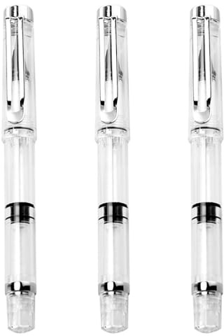 NUOBESTY Nachfüllbare Pinselstifte Set 3 Stück Für Kalligraphie Aquarell Weiche Spitze Transparentes Design Tragbarer Pinselstift Zum Schreiben Zeichnen Handlettering