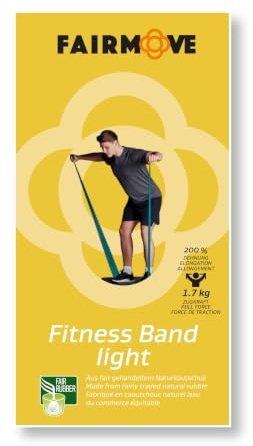 FAIRMOVE Fitnessband aus FSC-zertifiziertem Naturkautschuk - Umweltfreundlich & Plastikfrei - Für Yoga, Pilates, Crossfit - Widerstandsband 7 Stärken - 200x12 cm