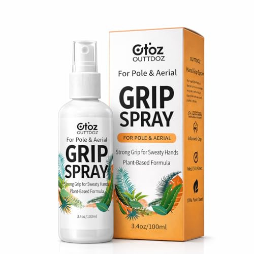 OUTTDOZ Griffspray für Pole Dance & Aerial Yoga - Starker Handgriff für verschwitzte Hände, schnell trocknendes Pole Grip Spray für statische Spins & Tricks, keine Kreiderückstände, anfängerfreundlich
