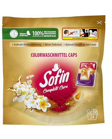 Sofin Color Waschmittel Caps 24 Stk. - Waschmittel Caps für die kraftvolle Textil-Reinigung von Buntwäsche, Frische & schöne Kleidung
