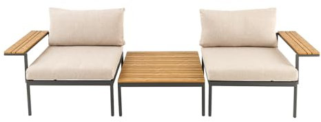 Riess Ambiente Outdoor Lounge Sitzgruppe Mobile MODULAR - 90cm - anthrazit Greige - inkl. Kissen Gartengruppe Gartenmöbel Loungemöbel