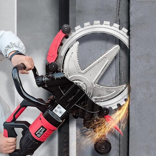 flatpincololee Professional Power Circular Saws 3000RPM 8980W Wet/Dry Concrete Ring Saw, Pure Copper Motor, 30cm Deep Cut for Renovation/Roadwork, with Water Fed Dust Suppression,1blade