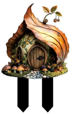 Gartenfiguren für DraußEn Gartendeko für Skulpturen DraußEn Statue Gartendeko Ornament Miniatur Figuren Blumentopf Pfähle Aus Acryl,Gartenfiguren Dekoration für Drinnen und Draußen (Color B)