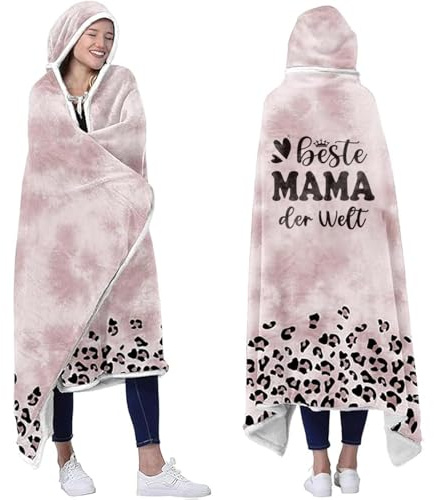 SUOPDH Geschenke für Mama - Decke mit ärmeln, Beste Mama zum Geburtstag, Weihnachten, Muttertag, Geburtstagsgeschenk Mutter von Tochter Sohn