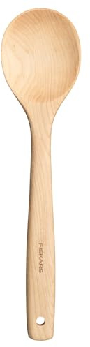 Fiskars Folken Kochlöffel, Holzlöffel für beschichtetes Kochgeschirr | Länge 29 cm, FSC-zertifiziertes Ahornholz, 1075685