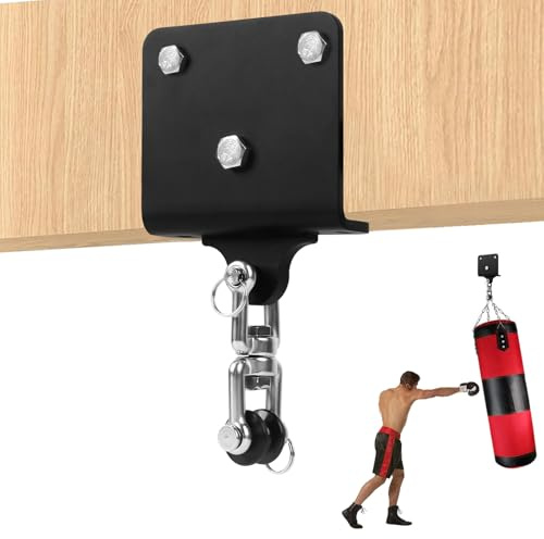 BlyeMichdi Boxsack Aufhängung Boxsack Halterung, Drehbar Sandsack Befestigung Balken Schaukelhaken mit Lagern, 454KG Kapazität, Schwerlast Deckenhaken für Hängematte Muay Thai-Training Aerial Yoga