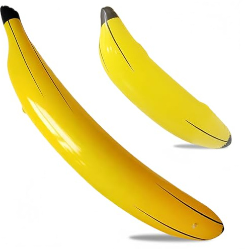 Aufblasbare Banane Spielzeug Set 2 Stück,Strand Schwimmbad Spielzeug,Schwimmhilfe Wasserspielzeug Aufblasbares Bananen-Poolspielzeug Dekorativ Für Karneval,Hawaii Oder Mottopartys
