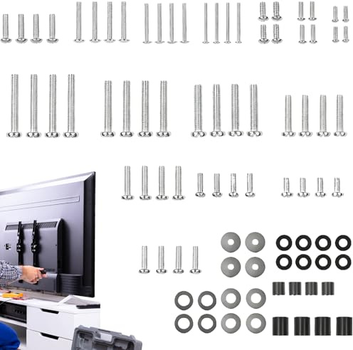 Yulokdwi Fernseher Halterung Schrauben Set - 84 Teile Universal M4 M5 M6 M8 Zubehör,Bolzen Für TV Halterungen,Für Home Office Hotelzimmer Studentenzimmer Wohnung Familientreffen Thanksgiving