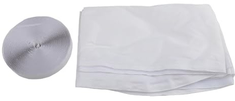 Gettimore Dichtung für mobile Klimaanlagen, Dachfenster B (380/460 cm), Silber Polyester beschichtet mit Silber, Waschbar bei 40 C, Wiederverwendbare Kabelbinder inklusive, Kompatibel mit Einzel- und