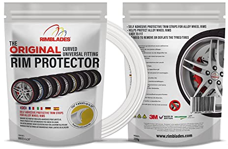 Rimblades Flex universal Felgenschutz & Styling Alu Felgen Schutzring Felgenringe Felgenstyling 13 bis 24 Zoll Rim Protector Guard Ringz Felgenrandaufkleber Felgenhornschutz (Weiß)