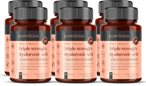 Hyaluronsäure 300 mg x 1080 Tabletten (Über 36 Monate Vorrat). Hyaluronsäure in dreifacher Stärke. 300% stärker als alle anderen HLA-Tablets SKU: HLA3x6