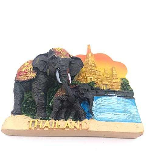 Fridge Magnet Elephant Bangkok Thailand Asia 3D Resin Handmade Craft Tourist Travel City Souvenir Collection Letter Refrigerator Sticker