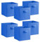 Urban Living Multi Purpose 31cm Cubic Storage Box Collapsible Organiser Storage Cube Basket Bin for Clothes, Toys, Books, DVDs, Bedding, Towels and More... (Blue x6)