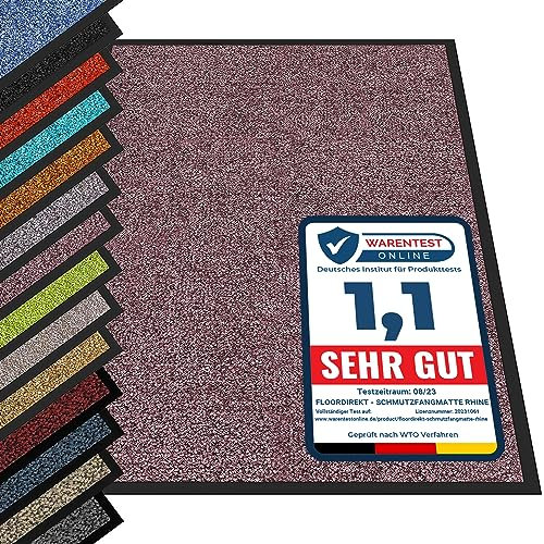 etm Hochwertige Fußmatte | schadstoffgeprüft | bewährte Eingangsmatte in Gewerbe & Haushalt | Schmutzfangmatte mit Top-Reinigungswirkung | Sauberlaufmatte waschbar & rutschfest (135x200 cm, Lila)