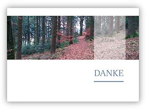 Kartenkaufrausch 16 Edle Foto Trauer Dankeskarte mit Friedwald: Danke • Danksagung mit Umschlag nach Trauer, Beerdigung, Bestattung, Begräbnis