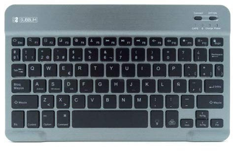 SUBBLIM Teclado Retroiluminado Smart Bluetooth para Tablet O iPad Gris Negro Teclado Retroiluminado Diseño Ultra Slim Teclas De Alta Precisión Batería Li-Ion Recargable Ahorro De Energía